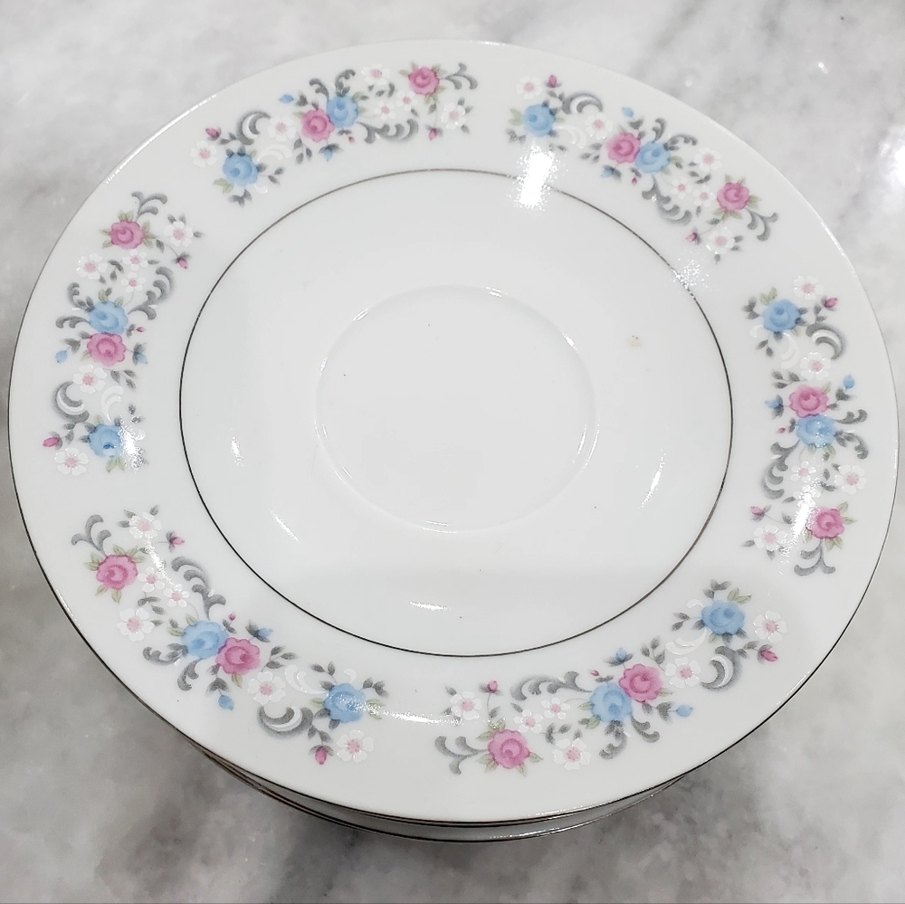 Dynasty Fine China Rapture Pattern Saucers Set Of 7